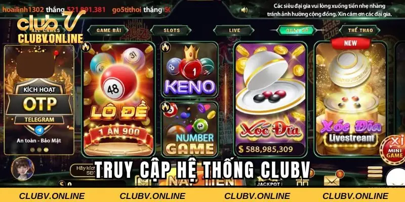 Truy cập vào hệ thống CLUBV